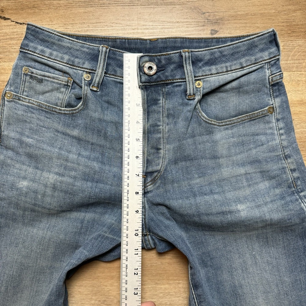 G-Star RAW Jeans Men 28x34 Blue 3301 Slim Button Fly Stretch Denim Streetwear - Picture 10 of 13